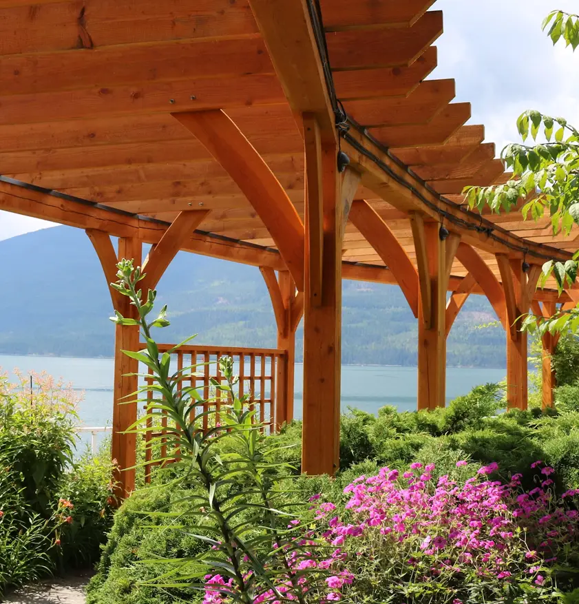 Custom Cedar Pergola and Landscaping